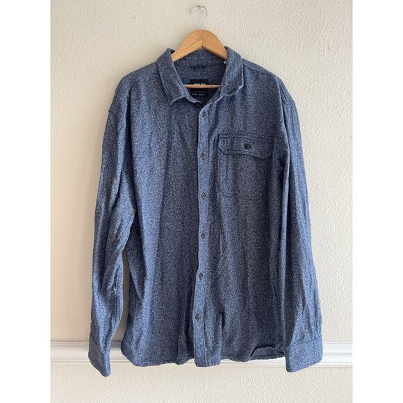 Prana Button Down Flannel Shirt Men’s XXL Blue Organic Cotton Preppy Office Work - Picture 1 of 8